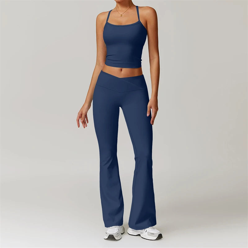 FlexFit 2-Piece Yoga Set – Push-Up Sports Bra & High-Waist Leggings