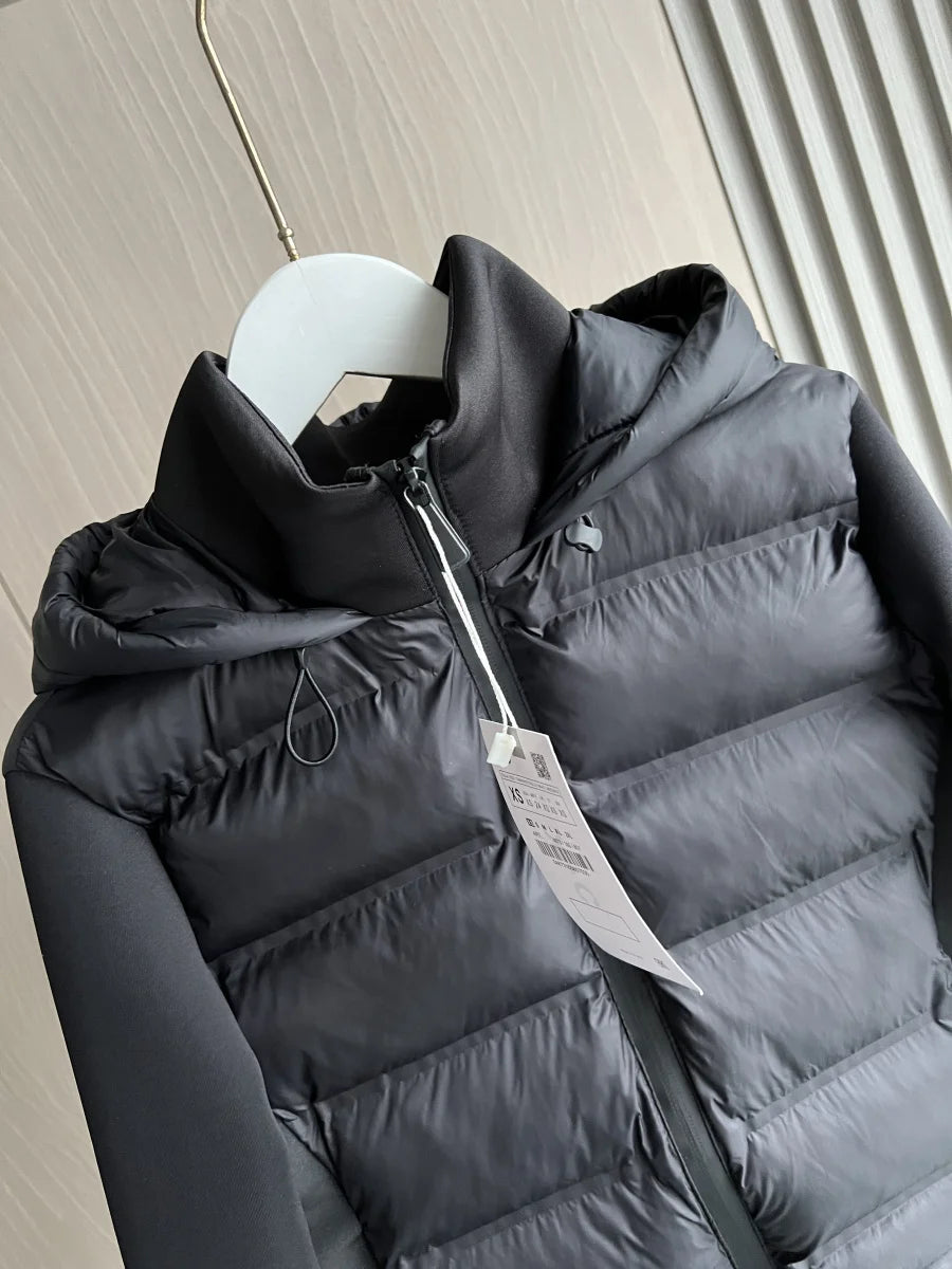 ModernEase Black Hooded Puffer Jacket