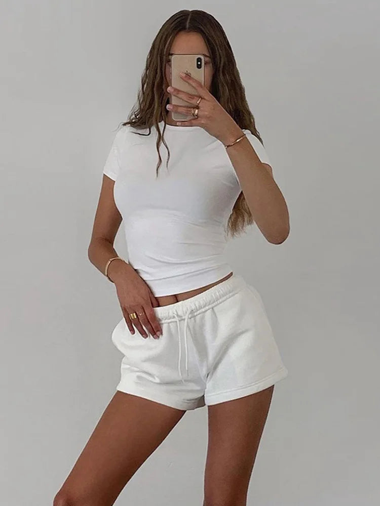 SoftBasic Cropped T-Shirt – Women’s Solid Short Sleeve Summer Top