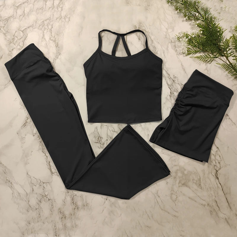 FlexFit 2-Piece Yoga Set – Push-Up Sports Bra & High-Waist Leggings