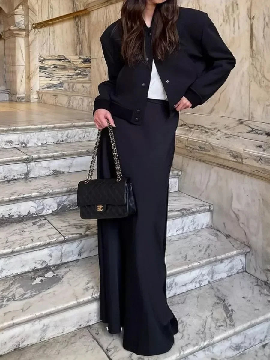 Bornladies Satin Fishtail Maxi Skirt – Elegant High Waist Silk Skirt