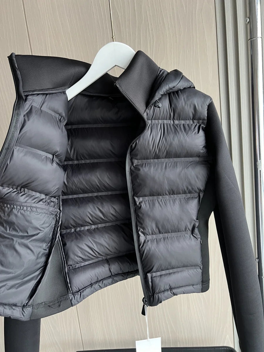 ModernEase Black Hooded Puffer Jacket