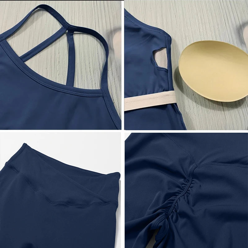 FlexFit 2-Piece Yoga Set – Push-Up Sports Bra & High-Waist Leggings