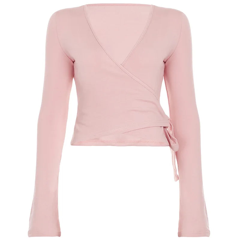 Absobe Autumn/Winter 2-Piece Set – Flare Sleeve Crop Cardigan & Loose Pants for Women